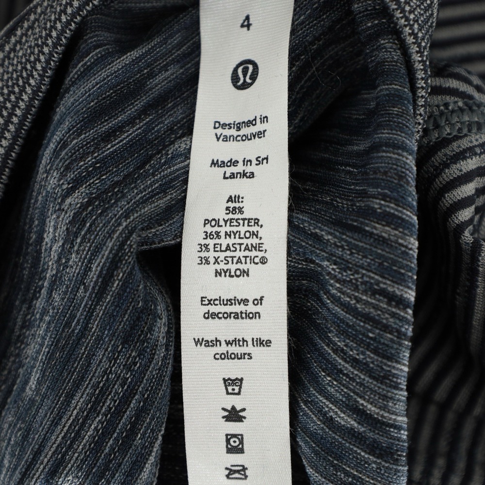Lululemon Swiftly Relaxed Long Sleeve Size 4‎ Chroma Stripe Black Gull Grey - Picture 7 of 7